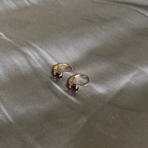 Amethyst and 14k gold dangly earrings